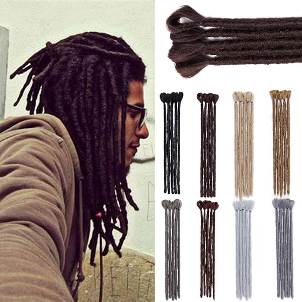 12 Soft Dreadlocks Hair Extensions For Men 5pcs Pack Faux Locs