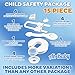 Ah Baby Child Safety Locks Kit (15 Piece) Keeps Kids Safe From Poisoning, Burns, Shocks, Cuts, Jams and Head Injury