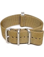 Watch: DaLuca Ballistic Nylon NATO Watch Strap - Sand (Matte Buckle) : 26mm - DaLuca