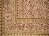 Block Print Paisley Tapestry-Spread-Coverlet-Brick Red