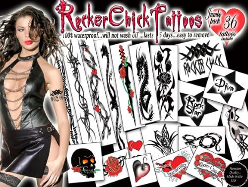 Rocker Chick Temporary Tattoos