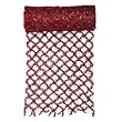 30' x 12" Commercial Length Extra Wide Wired Mesh Red Tinsel Garland Ribbon