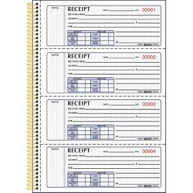 Rediform Gold Standard Carbonless 2 3/4 x 7 Inch Money Receipt Book (8L810)
