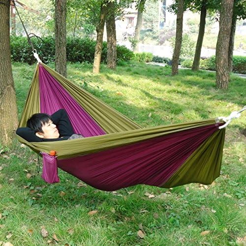 Portable Swing Outdoor Traveling Camping Double Person Parachute Nylon Fabric Hammock