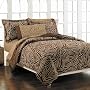 Zulu Animal Print Brown and Taupe Comforter Set