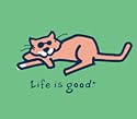 LIFE IS GOOD CAT S/S TEE SHIRT - WOMENS - L - CRICKET