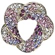 Floral Crystal Diamante Petal Brooch Pin - Purple Floral Crystal Diamante Petal Brooch Pin - Purple