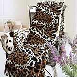 Blancho Bedding - [Animal Leopard] Micro Mink Throw Blanket with 14.5 OZ filling (50 by 70 inches)