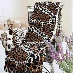 Blancho Bedding - [Animal Leopard] Micro Mink Throw Blanket with 14.5 OZ filling (50 by 70 inches)