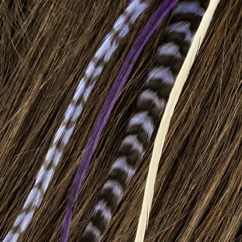Fine Featherheads Shorties, Lilac - Natural Feather Hair Extension (1 extension)