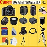 Canon EOS Rebel T1i (500D) SLR Digital Camera Kit with Tamron AF28-80mm F/3.5-5.6 Aspherical Lens + Tamron AF75-300mm F/4-5.6 LD Lens + HUGE ACCESSORIES PACKAGE INCLUDING WIDE ANGLE MACRO LENS + 2X TELEPHOTO + 3 PC FILTER KIT + 2x EXTENDED LIFE BATTERIES + HDMI CABLE + 8GB SDHC MEMORY CARD + SOFT CARRYING CASES + TRIPOD & MUCH MORE !!