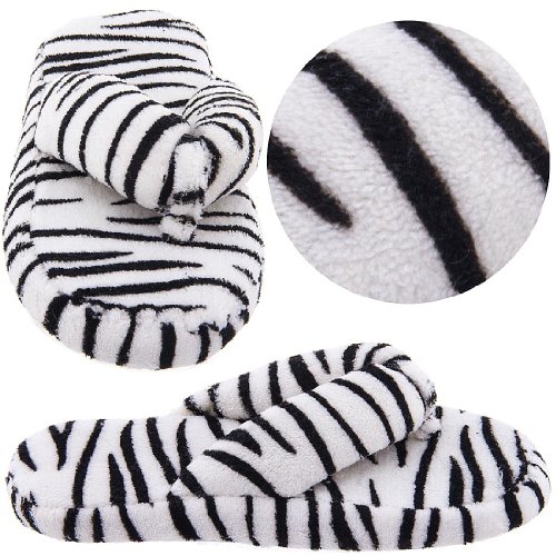 Zebra Striped Thong Style Slippers for Women