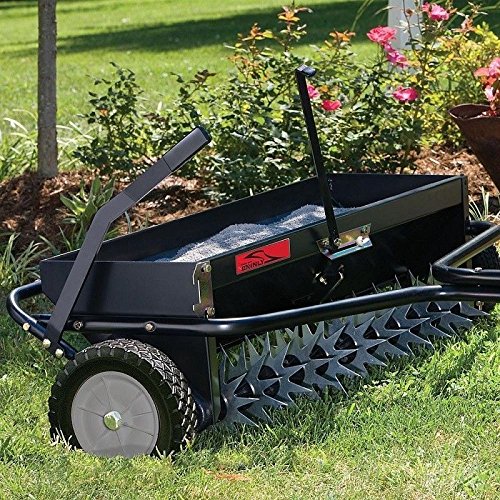 '40 Tow Behind Lawn Aerator Spreader Combo Fertilizer Grass Seed 120 Lb Hopper