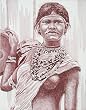 Tribal Face Painting(pen & Ink on Ivory Sheet)