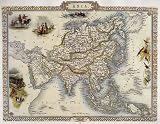 BIRD EYE VIEW ASIA MONGOLIA CHINA INDIAN BIRDS NEW GUINEA MAP 24