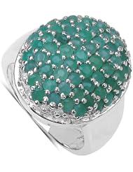 2.30 Carat Genuine Emerald Sterling Silver Ring