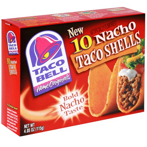 Taco Bell Taco Shells, Nacho Flavored, 10-Count Boxes (Pack of 12) by Taco Bell