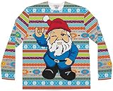 Long Sleeve: Ugly Christmas Gnome Sweater Costume Tee Longsleeve Shirt Size S