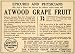 1910 Ad Kimball C. Atwood Grape Fruit Manavista Florida Healthy 290 Broadway NY - Original Print Ad