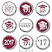 Class of 2017 Graduation Party Favor Stickers, Set of 324 (Maroon)
