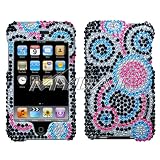 Sparkling Black Blue Pink Multi Dot Full Diamond Rhinestone Snap on Hard Skin Cover Case for Apple Ipod Touch Itouch 2nd Gen 3rd Gen