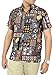 La Leela Hawaiian Shirt For Men Short Sleeve Front-Pocket Beach Caribbean Grey
