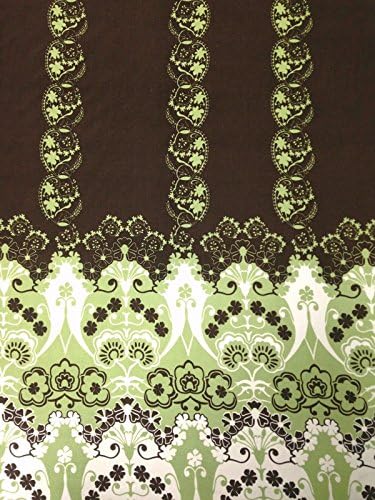 Filigree Damask Pattern Border Print on Stretch ITY Knit Jersey Polyester Spandex Fabric by The Yard
