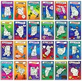 U.S. State Map Postcard Set. 50 modern post card variety pack. Postcards with maps of all fifty states of the United States of America. Made in USA.