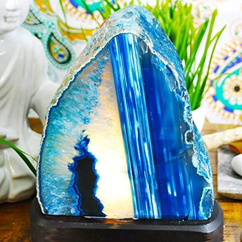 Agate Lamp Blue - Better Than Salt Lamp - Best quality Gemstone Lamp. Authentic Yellow Tree Company Lamp, Better than Himalayan Salt Lamp.ABL