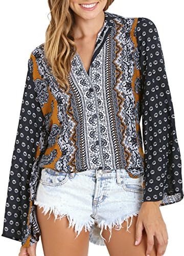 Novella Royale Bungalow Bell Sleeve Blouse Navy Daisy