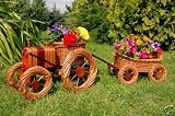 Traktor+Hänger aus Korbgeflecht (Weide)++Pflanzhilfe
