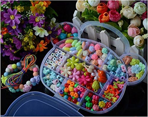 Jewelry Beads Accessories Toys Mixed Beads for Children's DIY Bracelets Necklace Early Childhood Educational Toys Bear Shape Box