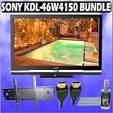 Sony KDL-46W4150 46" BRAVIA W-Series 1080p LCD HDTV & TILT Wall Mount & Accessory Kit w/ 3 Year Exte