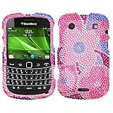 Rhinestones Protector Case for BlackBerry Bold 9900 9930, Colorful Flowers  ....