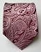 100% Silk Woven Crimson and Pink Paisley Tie w/Matching Pocket Square