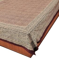 Flat Bed Sheet with Block Print on Cotton Queen Size