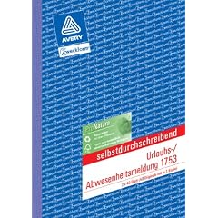 Avery Zweckform 1753 UrlaubsAbwesenheitsmel A5 SD 2x40 Blatt