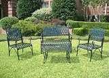 4pc Outdoor Diamond Lattice Outdoor Iron Settee Patio Set