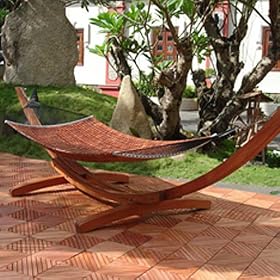 Arc Hammock Stand - Wood (Natural Wood) (51H x 73W x 185D) by 