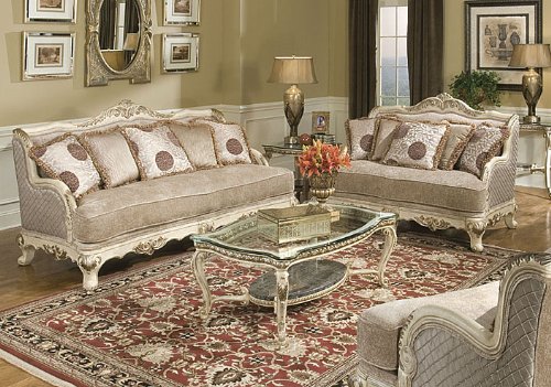 Home Line Antique White Loveseat G500L