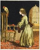 Photographic Prints of Girl Lets Bird Out 1867 from Mary Evans