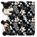 Disney/MLB Chicago White Sox Mickey Character Shaped Pillow with 40-Inch-by-50-Inch Fleece Throw Set