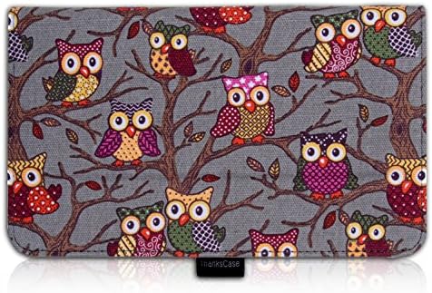 Thankscase ASUS MeMO Pad 8 ME181C Case Cover Built-in Elastic Hand Strap slim Lightweight Smart Owls Canvas Case Smart Cover for ASUS MeMO Pad 8.(Grey Owls)