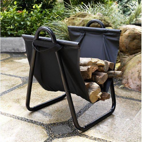Crosley Logan Firewood Storage Carrier, Black