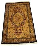 3 x 5 Hand Knotted Persian Oriental Carpet Area Rug made of 100% Pure High Quality Spun Worsted Wool and Silk Highlights 3 x 5 Hand Knotted Persian Oriental Carpet Area Rug made of 100% Pure High Quality Spun Worsted Wool and Silk Highlights
