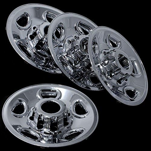 GMC Wheel Skin 4 Piece Set 16" Inch 8 Lug CHROME Hub Cap 5 Spoke Steel Rim Cover