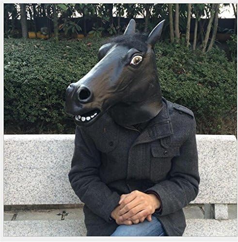 Skue Latex Cute White Horse Mask Halloween Animal Costume Party