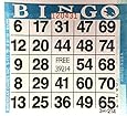 1 on Blue Bingo Paper Card Sheets (500 Sheets Per Pack)