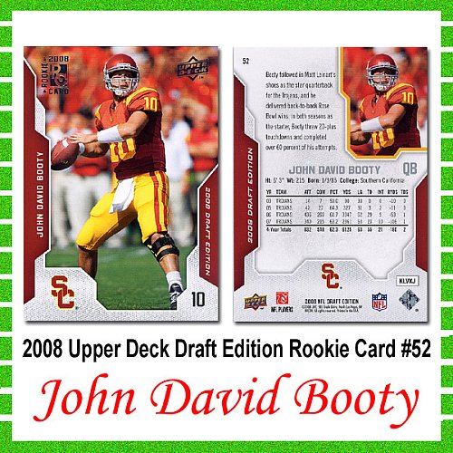 Upper Deck Minnesota Vikings John David Booty 2008 Rookie Card