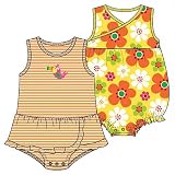 Carter's 2 Piece Floral & Toucan Romper Set